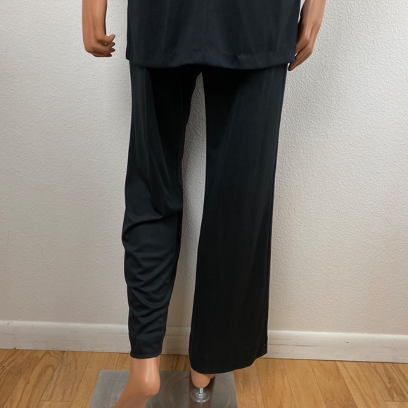 Vintage 70s Miss Shaheen Pant Set Medium Bold Red & Black Tunic Wide Leg Pants - Picture 10 of 13